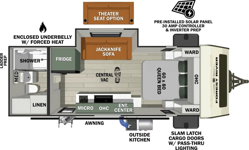 2025 FOREST RIVER NO BOUNDARIES NO BO 19.4 BM BEAST MODE 19 SERIES Floorplan