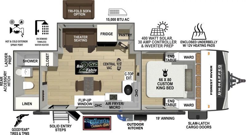 2026 FOREST RIVER R.POD UN-MAPPED RPOD UNMAPPED 22RB Floorplan