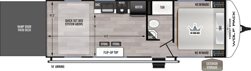 2026 FOREST RIVER CHEROKEE WOLF PACK 24-14.5 Floorplan