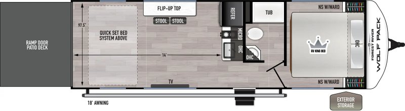 2026 FOREST RIVER CHEROKEE WOLF PACK 25-14 Floorplan
