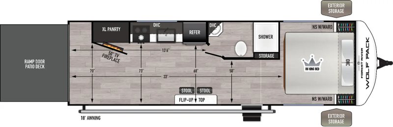 2026 FOREST RIVER CHEROKEE WOLF PACK 26-13.5 Floorplan