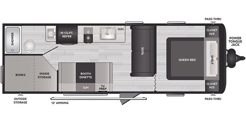 2025 KEYSTONE HIDEOUT SPORT DOUBLE AXLE - WEST 240BHWE Floorplan