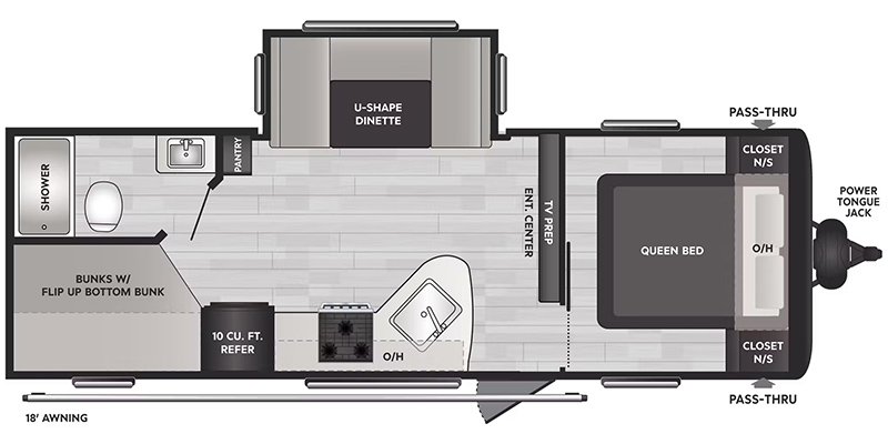 2025 KEYSTONE HIDEOUT SPORT DOUBLE AXLE - WEST 241DBWE Floorplan