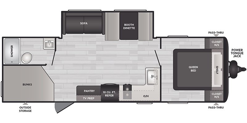 2025 KEYSTONE HIDEOUT SPORT DOUBLE AXLE - WEST 269DBWE Floorplan