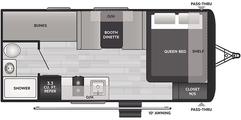 2025 KEYSTONE HIDEOUT SPORT SINGLE AXLE 175BH Floorplan