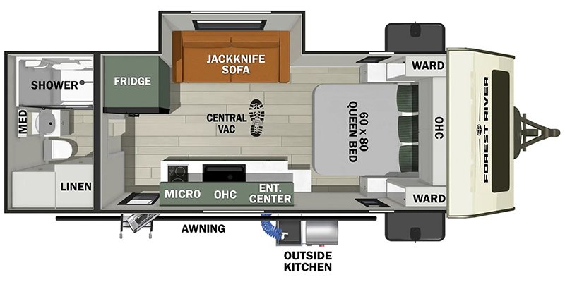 2025 FOREST RIVER NO BOUNDARIES NO BO 19.4 BM BEAST MODE 19 SERIES Floorplan