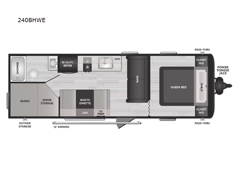 2025 KEYSTONE HIDEOUT 240BHWE SPORT DOUBLE AXLE - WEST Floorplan