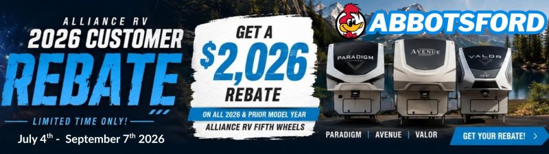 Alliance RV $2,026 RV Rebate Slide Image - Alliance RV $2,026 RV Rebate