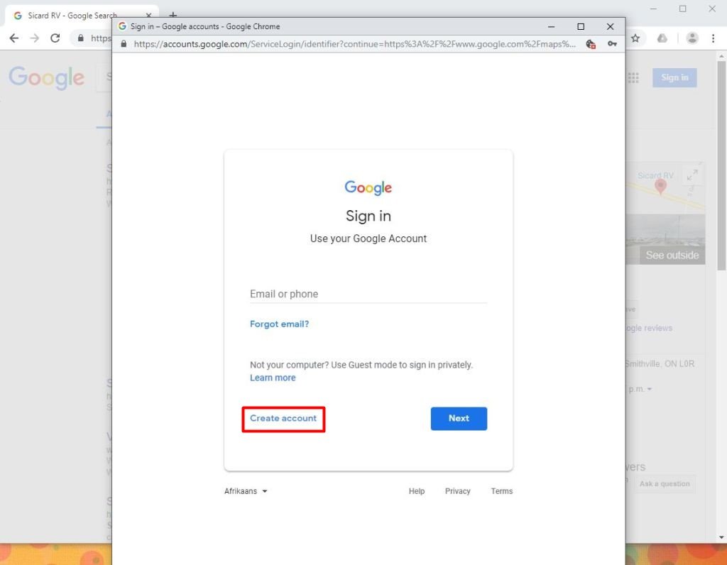 Create your Google account