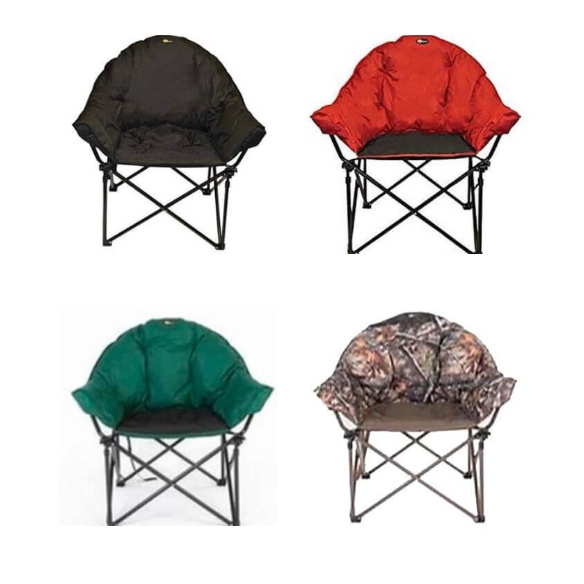 big dog bucket chairs in black red green and camo