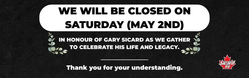Slide Image - We will be closed on Saturday (May 2nd)
