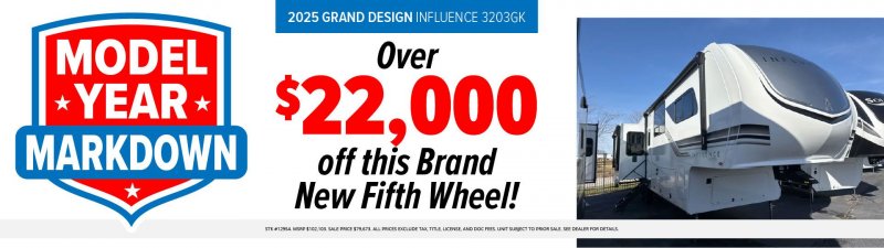 Slide Image - 2025 GRAND DESIGN INFLUENCE 3203GK