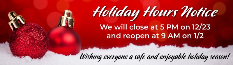 Holiday Hours Notice Slide Image - Holiday Hours Notice